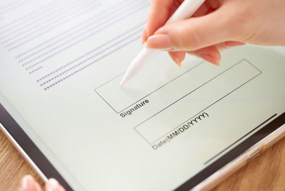 signature électronique sur tablette